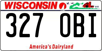 WI license plate 327OBI