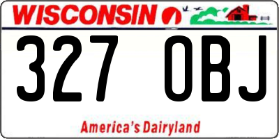 WI license plate 327OBJ