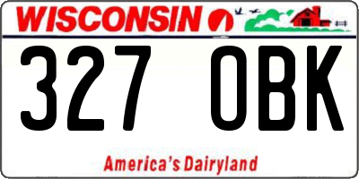 WI license plate 327OBK