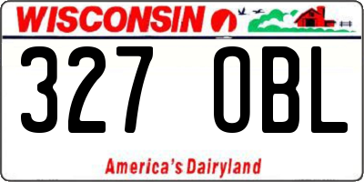 WI license plate 327OBL