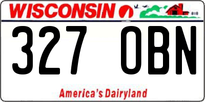 WI license plate 327OBN