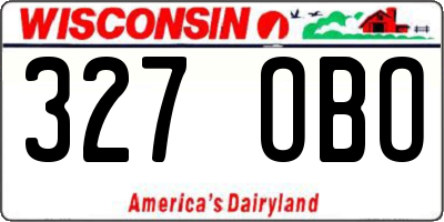 WI license plate 327OBO