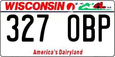 WI license plate 327OBP