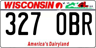 WI license plate 327OBR