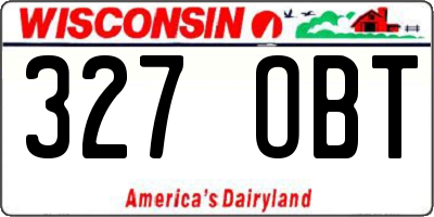 WI license plate 327OBT