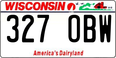 WI license plate 327OBW