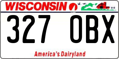 WI license plate 327OBX