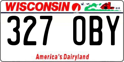 WI license plate 327OBY