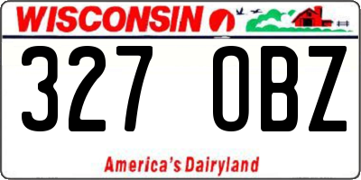 WI license plate 327OBZ