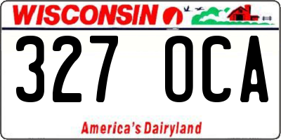 WI license plate 327OCA