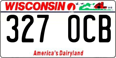 WI license plate 327OCB