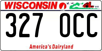 WI license plate 327OCC