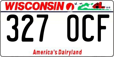 WI license plate 327OCF