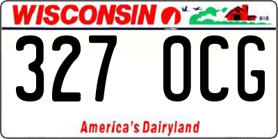 WI license plate 327OCG