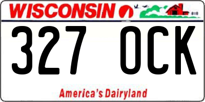 WI license plate 327OCK