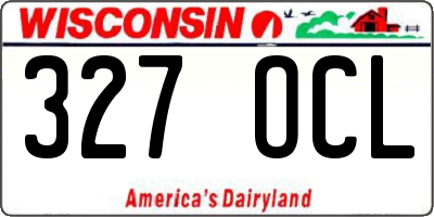 WI license plate 327OCL