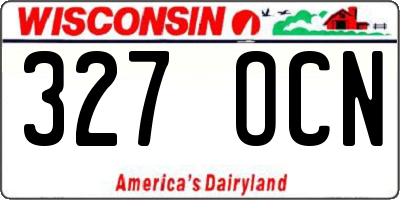 WI license plate 327OCN