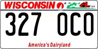 WI license plate 327OCO