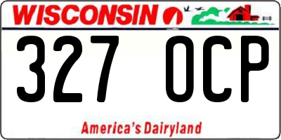 WI license plate 327OCP