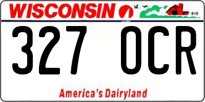 WI license plate 327OCR