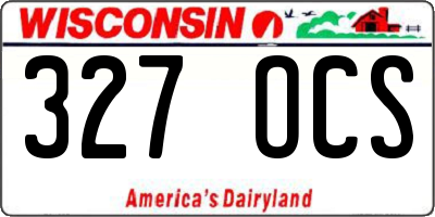 WI license plate 327OCS