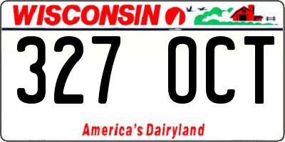 WI license plate 327OCT