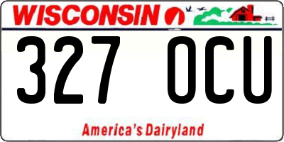 WI license plate 327OCU