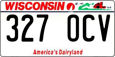 WI license plate 327OCV