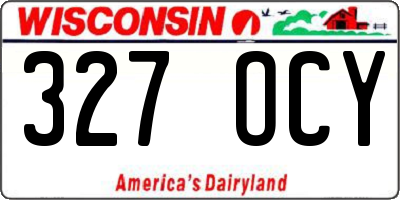 WI license plate 327OCY