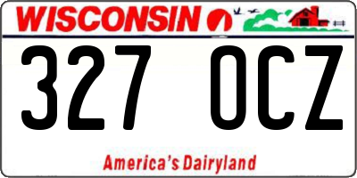 WI license plate 327OCZ