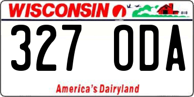 WI license plate 327ODA