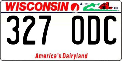 WI license plate 327ODC
