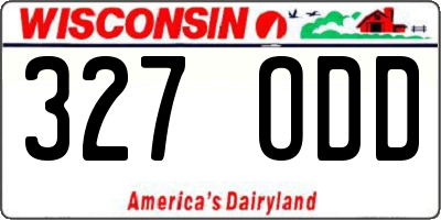 WI license plate 327ODD