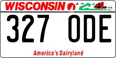 WI license plate 327ODE