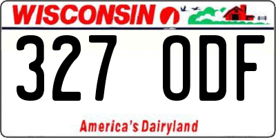 WI license plate 327ODF