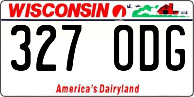 WI license plate 327ODG