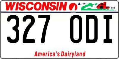WI license plate 327ODI