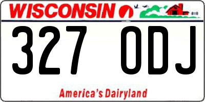 WI license plate 327ODJ