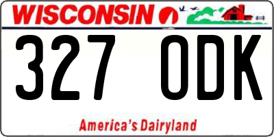 WI license plate 327ODK