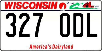 WI license plate 327ODL