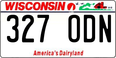 WI license plate 327ODN