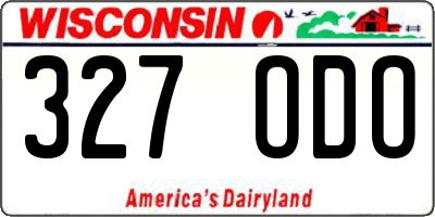 WI license plate 327ODO