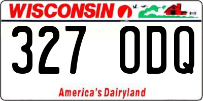 WI license plate 327ODQ