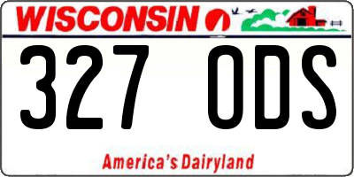 WI license plate 327ODS