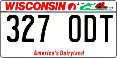 WI license plate 327ODT