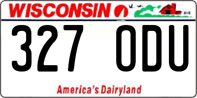 WI license plate 327ODU