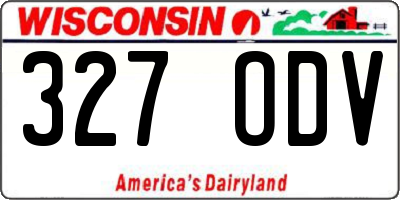 WI license plate 327ODV