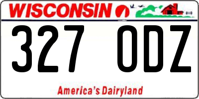 WI license plate 327ODZ