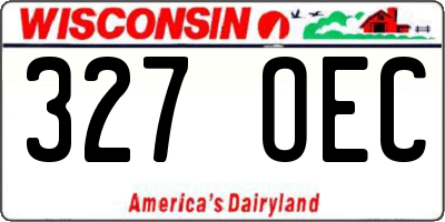 WI license plate 327OEC