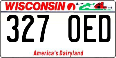WI license plate 327OED